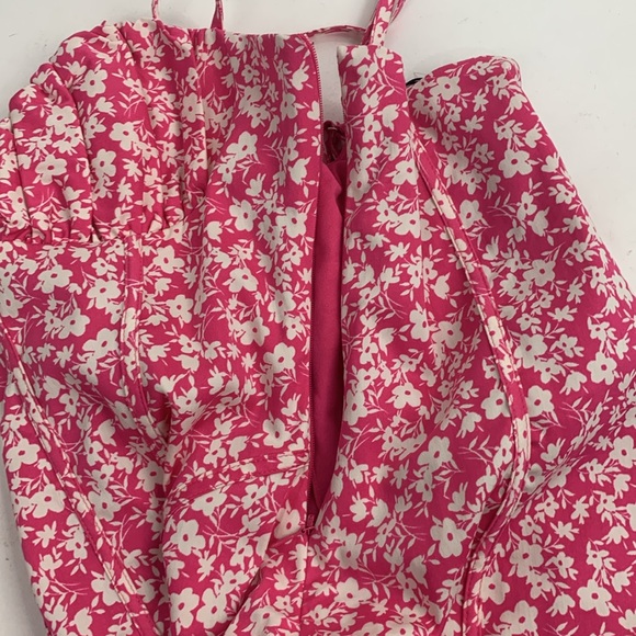 Zara Pink Floral Body Suit Tank Top Style Size Small Adjustable Zip up New NWT - Picture 14 of 16